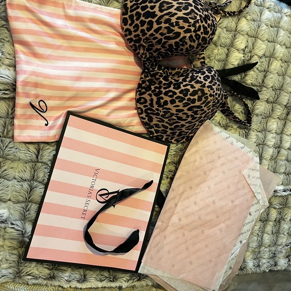 Victoria's Secret Animal Print  SWIM twisted front bikini top 40DD BEAUTIFUL!! - Picture 7 of 11